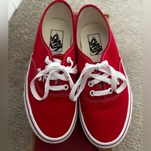 Vans Authentic Skate Shoes, Red, size 6.5 women’s